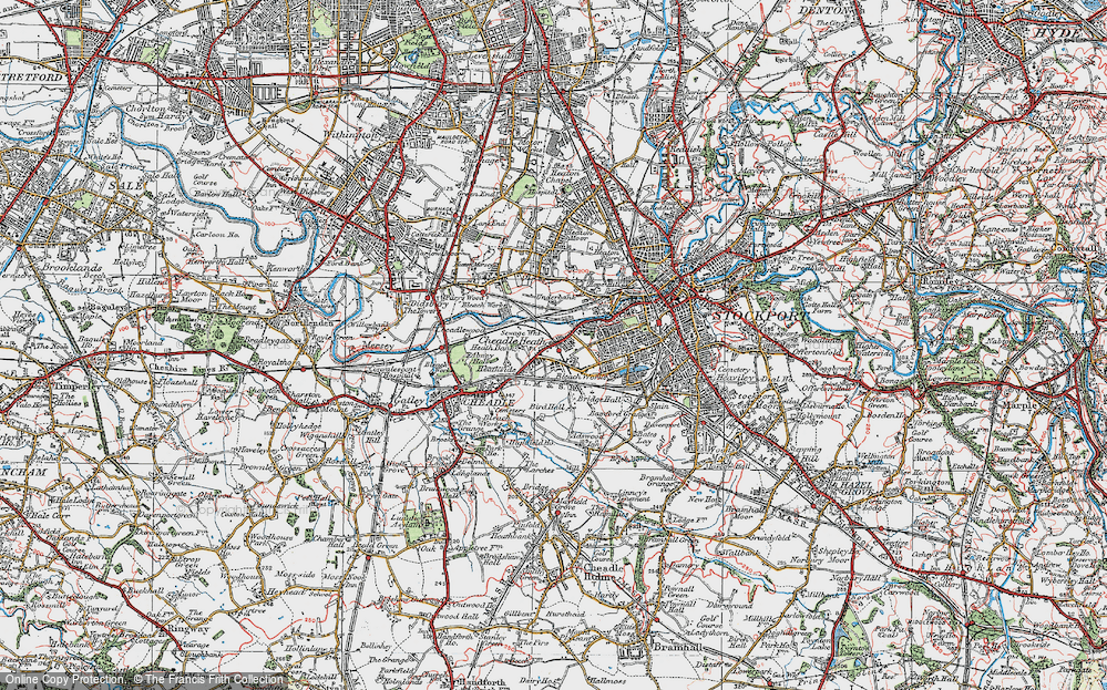 Old Map of Cheadle Heath, 1923 in 1923