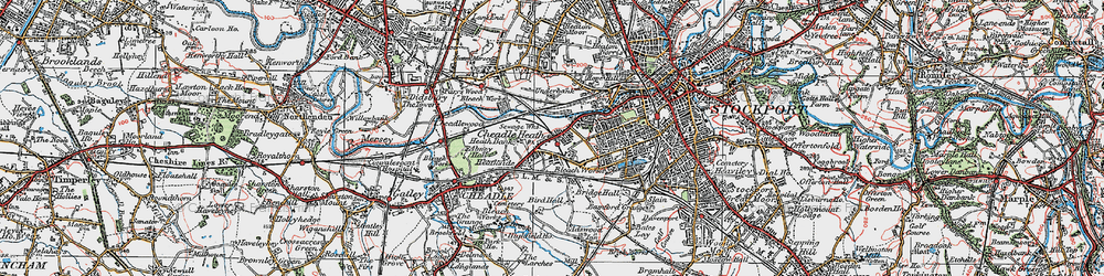 Old map of Cheadle Heath in 1923