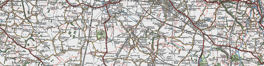 Old map of Cheadle Hulme in 1923