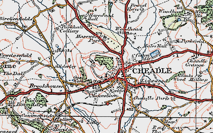 Old map of Cheadle Park in 1921
