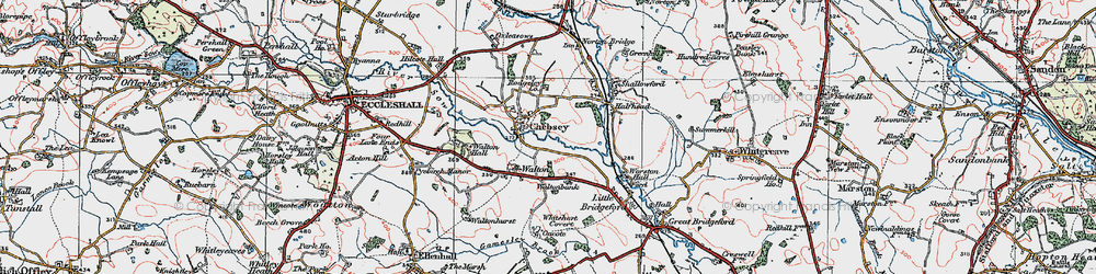 Old map of Chebsey in 1921