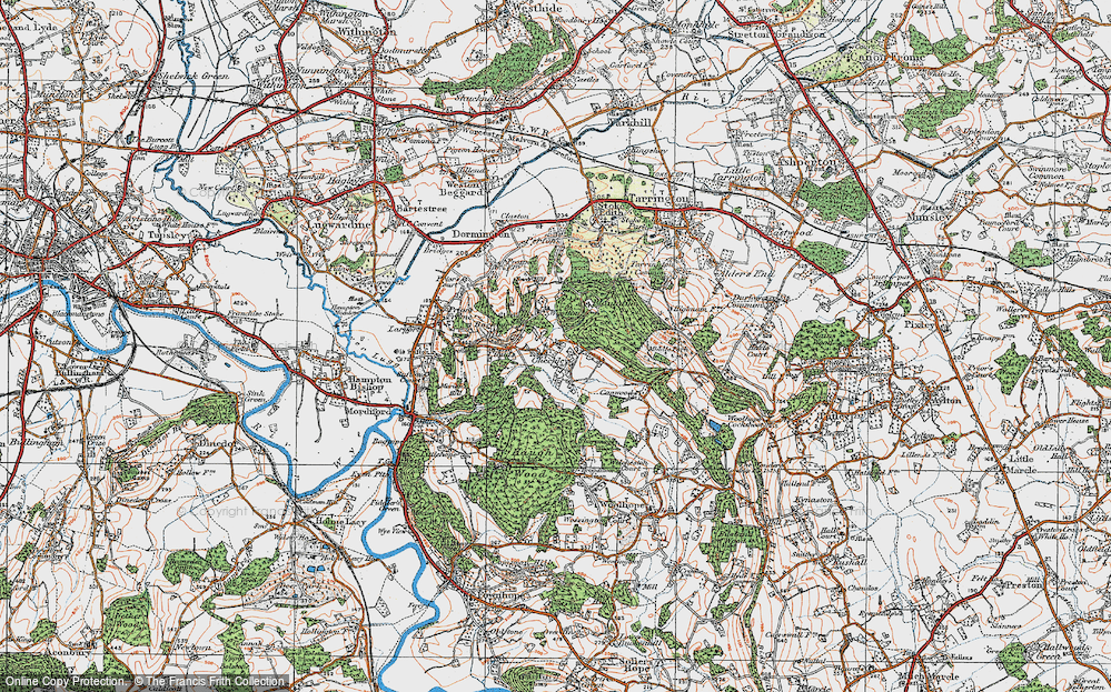 Old Map of Checkley, 1920 in 1920