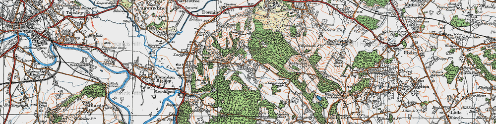 Old map of Checkley in 1920