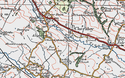 Old map of Checkley in 1921
