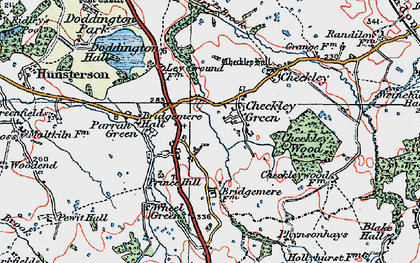 Old map of Checkley Green in 1921