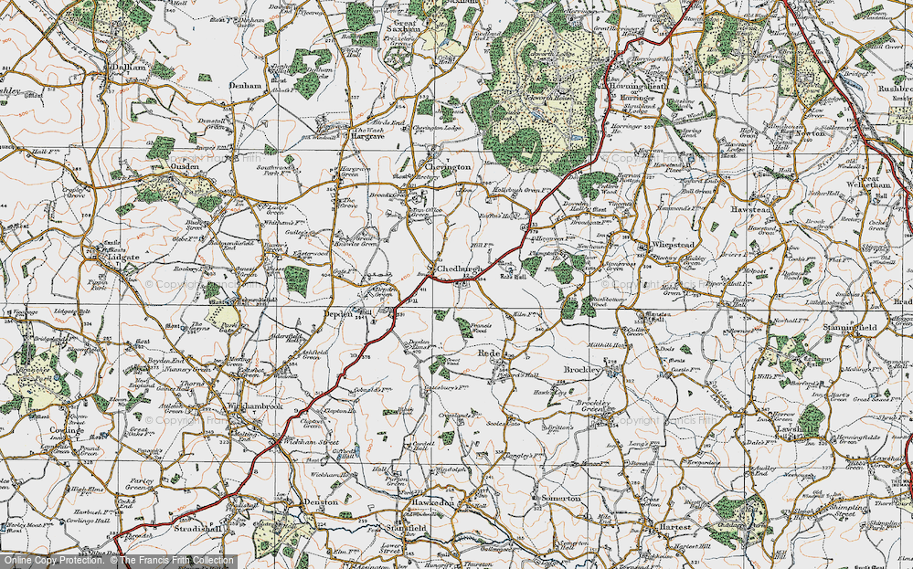 Old Map of Chedburgh, 1921 in 1921