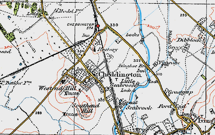 Old map of Cheddington in 1920
