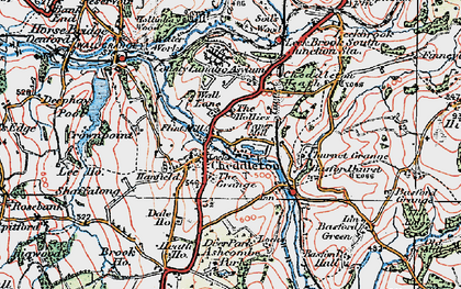 Old map of Cheddleton in 1921