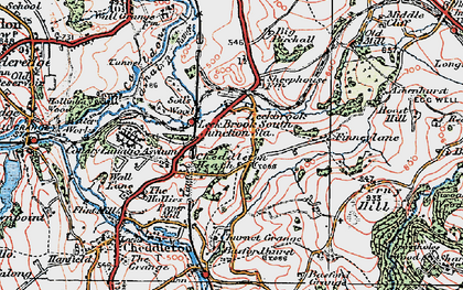 Old map of Cheddleton Heath in 1921