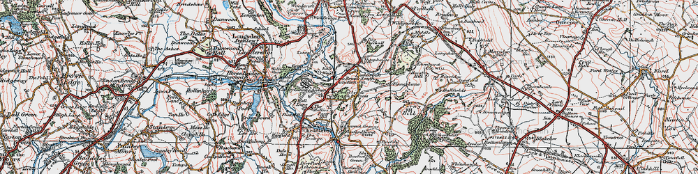 Old map of Cheddleton Heath in 1921