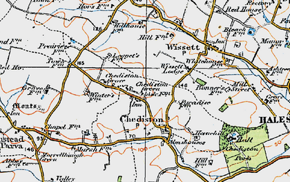 Old map of Chediston Green in 1921