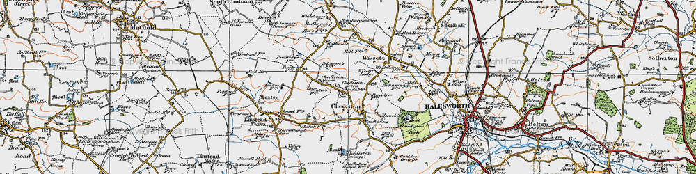 Old map of Chediston Green in 1921