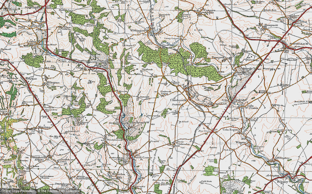 Old Map of Chedworth Laines, 1919 in 1919