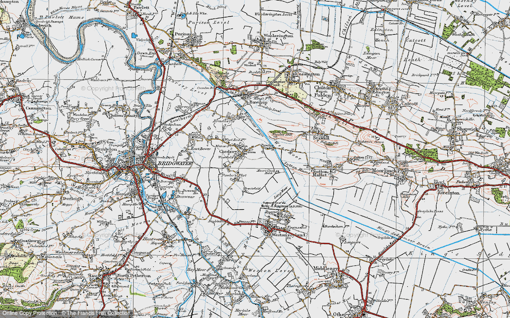 Old Map of Chedzoy, 1919 in 1919