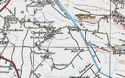 Old map of Chedzoy in 1919