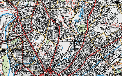 Old map of Cheetham Hill in 1924