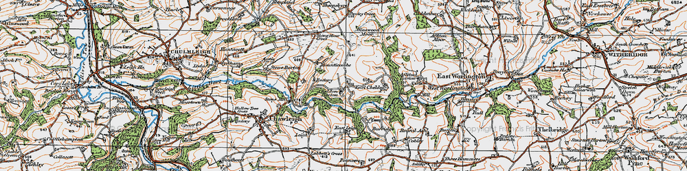 Old map of Cheldon in 1919