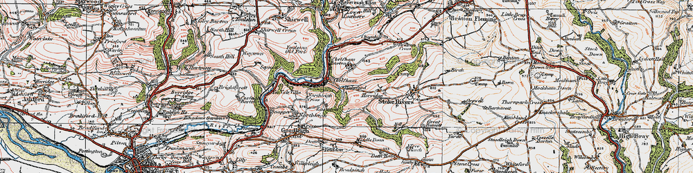 Old map of Bratton Cross in 1919
