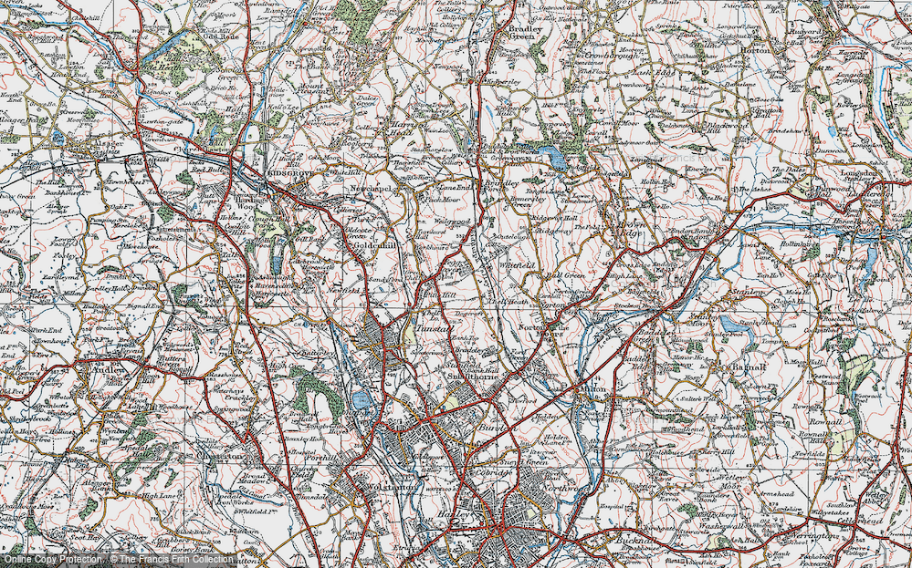 Old Map of Chell Heath, 1921 in 1921