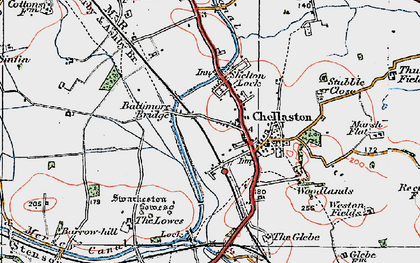 Old map of Chellaston in 1921