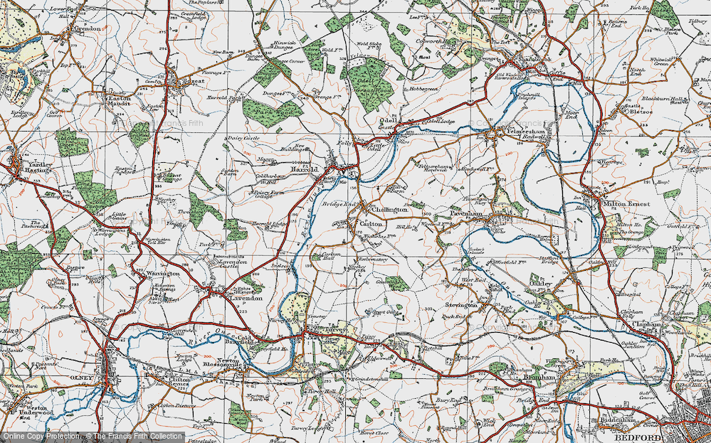 Old Map of Chellington, 1919 in 1919