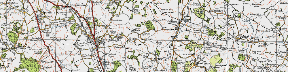 Old map of Box Wood in 1920