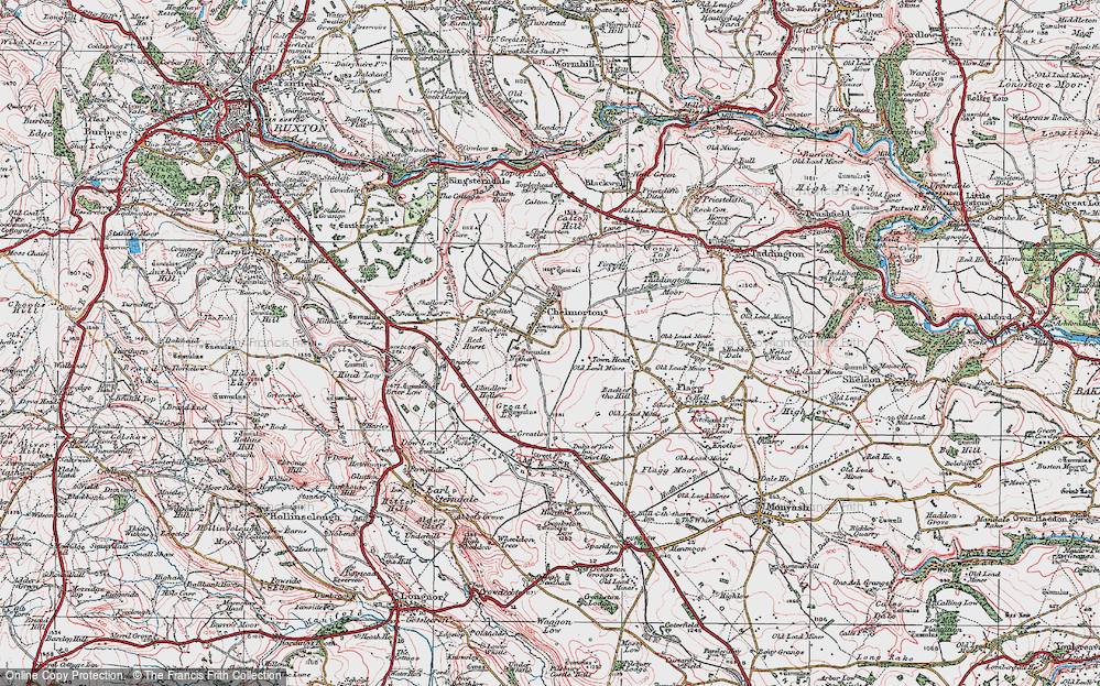 Old Map of Chelmorton, 1923 in 1923