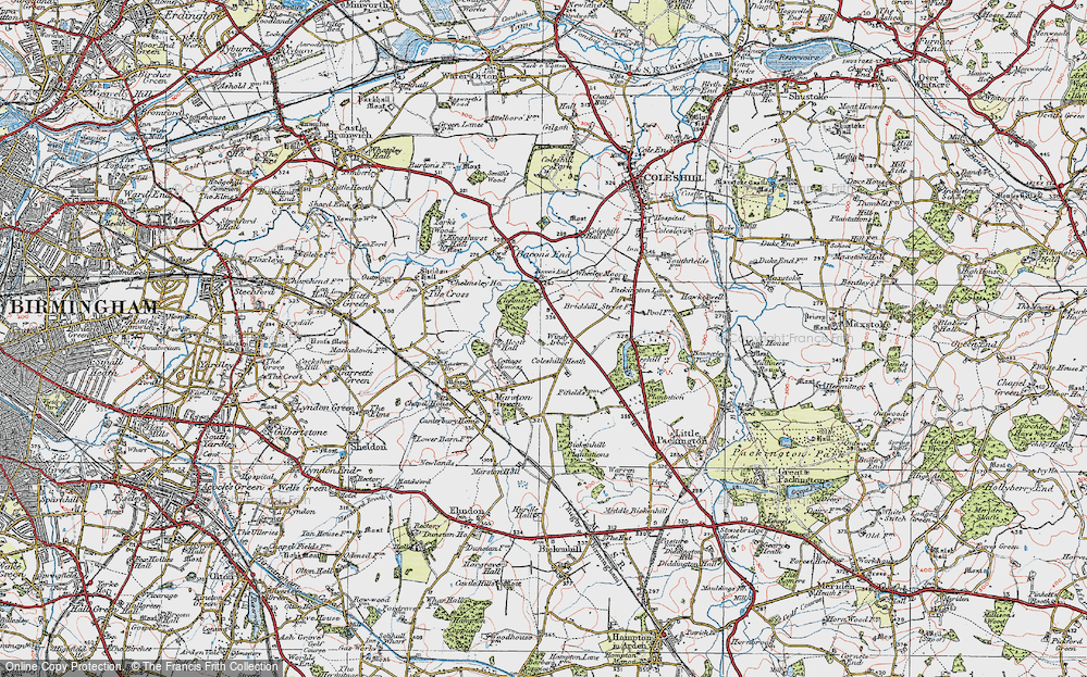 Old Map of Chelmsley Wood, 1921 in 1921