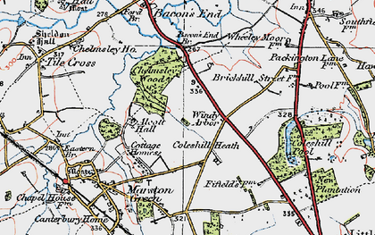 Old map of Chelmsley Wood in 1921