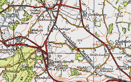 Old map of Chelsfield in 1920