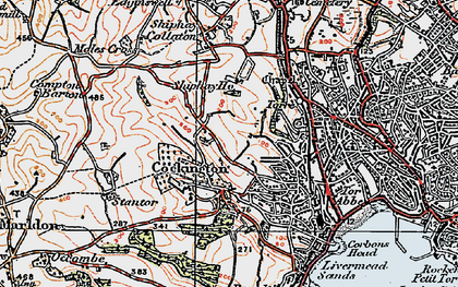 Old map of Chelston in 1919