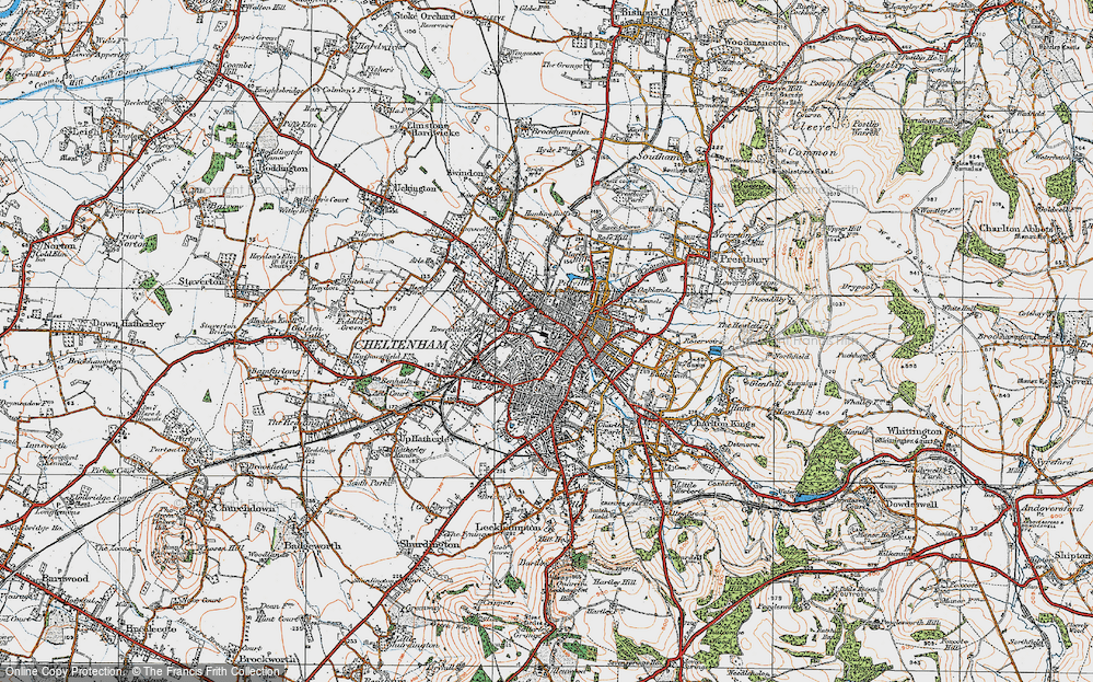 Old Map of Cheltenham, 1919 in 1919