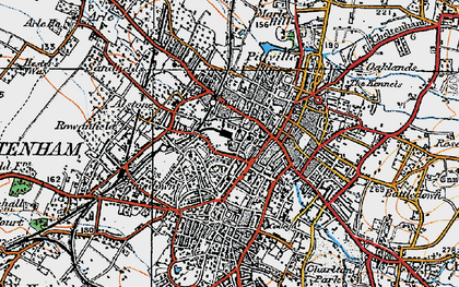 Old map of Cheltenham in 1919