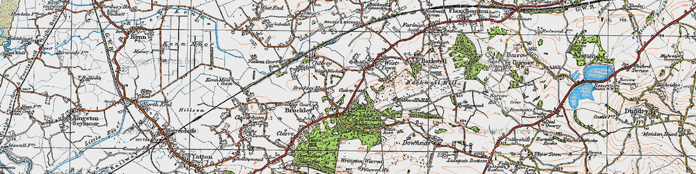 Old map of Chelvey Batch in 1919