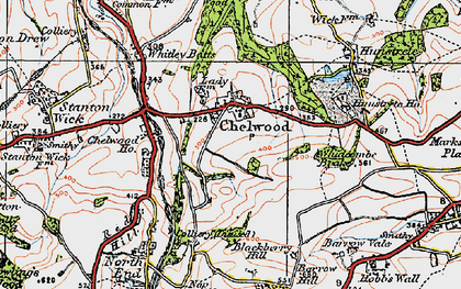 Old map of Chelwood in 1919