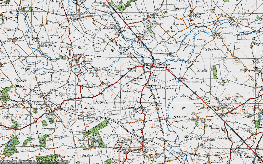 Old Map of Chelworth Upper Green, 1919 in 1919