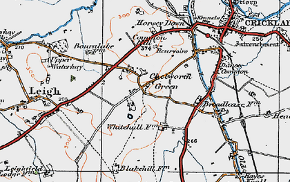Old map of Chelworth Upper Green in 1919