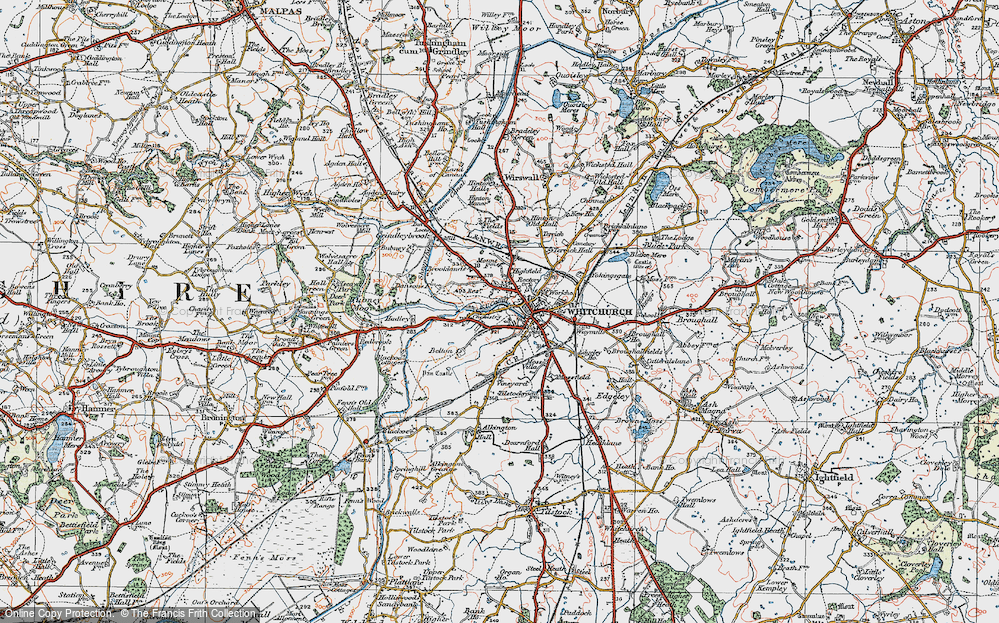 Old Map of Historic Map covering Belton in 1921