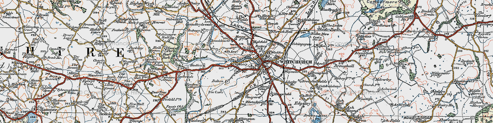 Old map of Belton in 1921