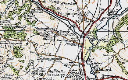 Old map of Cheney Longville in 1920