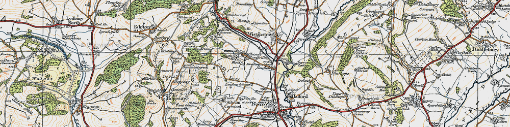 Old map of Cheney Longville in 1920