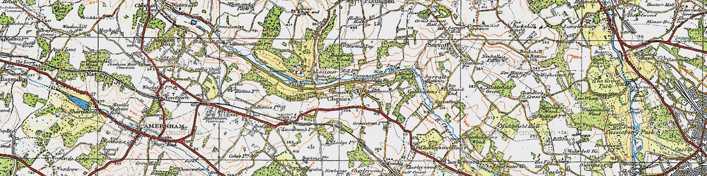 Old map of Chenies in 1920