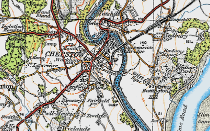 Old map of Chepstow in 1919
