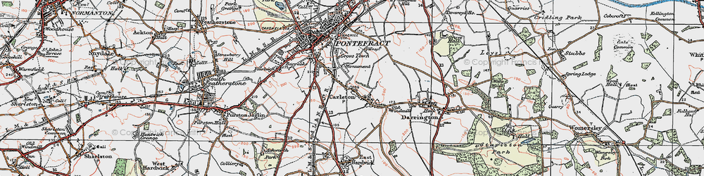 Old map of Chequerfield in 1925
