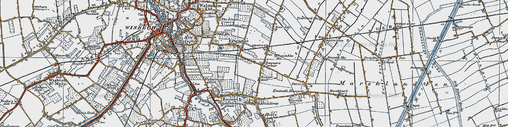 Old map of Chequers Corner in 1922