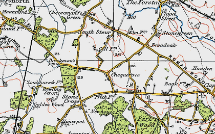Old map of Chequertree in 1921