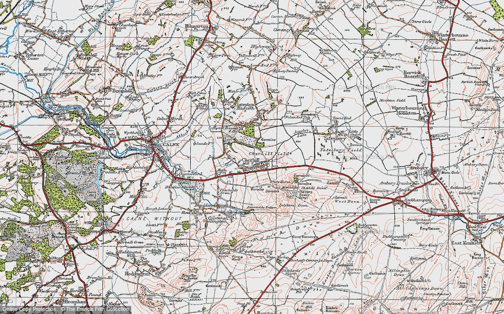 Old Map of Cherhill, 1919 in 1919