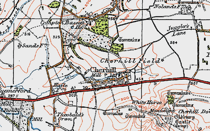 Old map of Cherhill in 1919