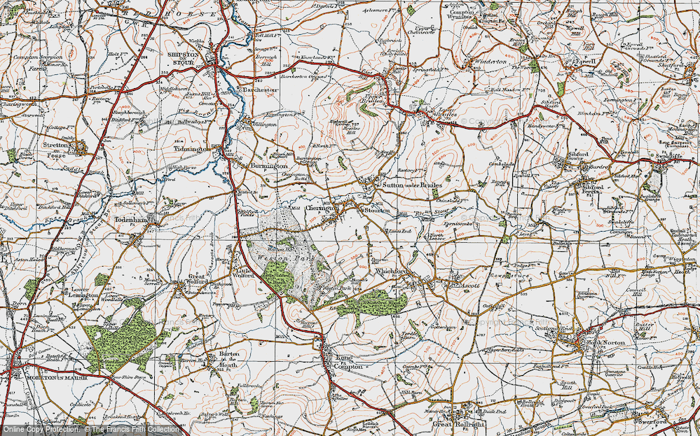 Old Map of Cherington, 1919 in 1919