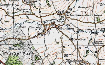 Old map of Cherington in 1919